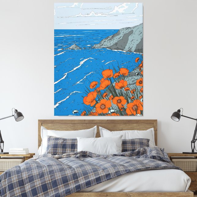 Lienzo Paisaje de pradera de flores silvestres (Insitu(Dormitorio))