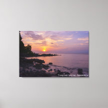 Paisaje de puesta de sol en la playa al atardecer