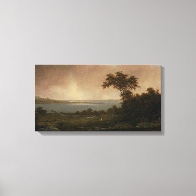 Lienzo Paisaje de Rhode Island por Martin Johnson Heade (Anverso)
