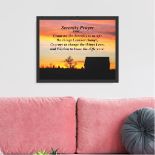Lienzo Paisaje de Silhouette Sunset de Serenity Prayer