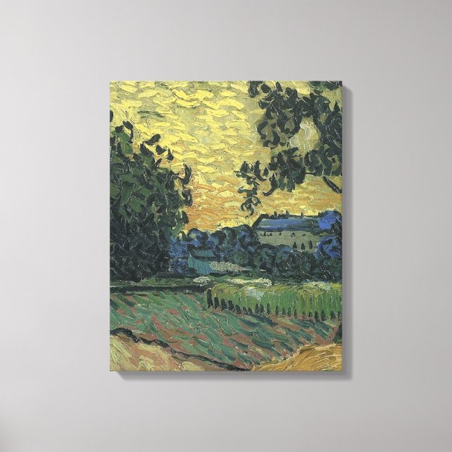 Lienzo Paisaje de Van Gogh al Crepúsculo (Anverso)