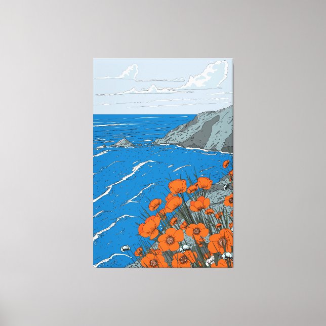 Lienzo Paisaje de Wildflower Meadow (Anverso)