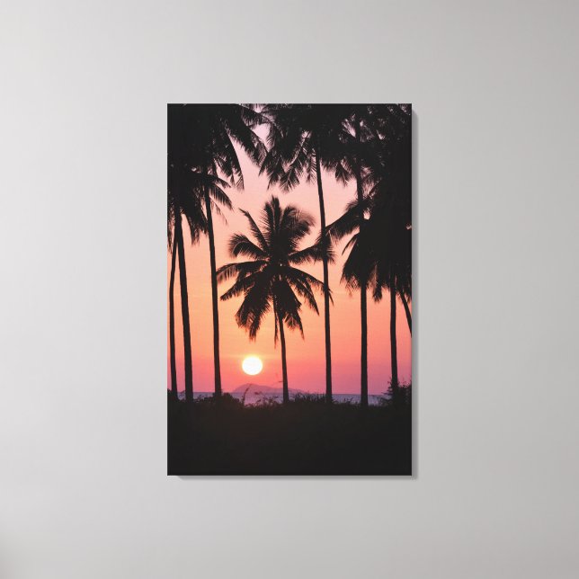 Lienzo Paisaje del árbol de palmas de coco (Anverso)