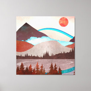 Lienzo Paisaje del arcoiris azul