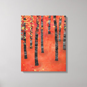 Lienzo Paisaje del bosque Birch