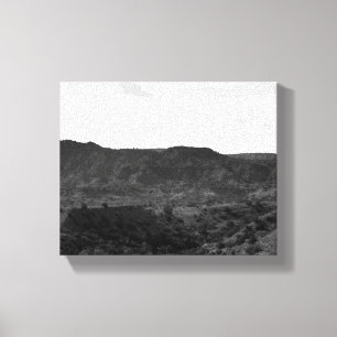 Lienzo Paisaje del cañón negro y blanco del caprock 8x10