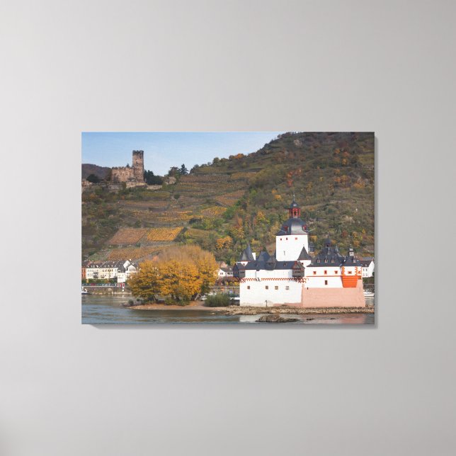 Lienzo Paisaje del castillo de Burg Gutenfels (Anverso)