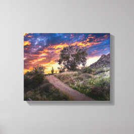 Lienzo Paisaje del desierto 2815 con Saguaro al atardecer