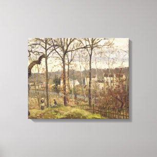 Lienzo Paisaje del invierno en Louveciennes, c.1870