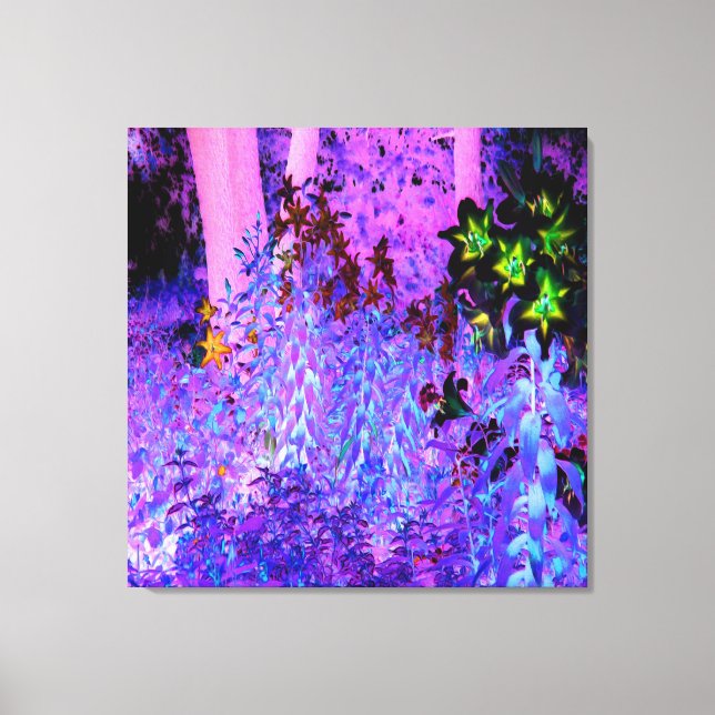 Lienzo Paisaje del jardín Spooky Black and Crimson Lily (Anverso)