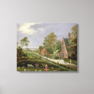 Lienzo Paisaje del pueblo