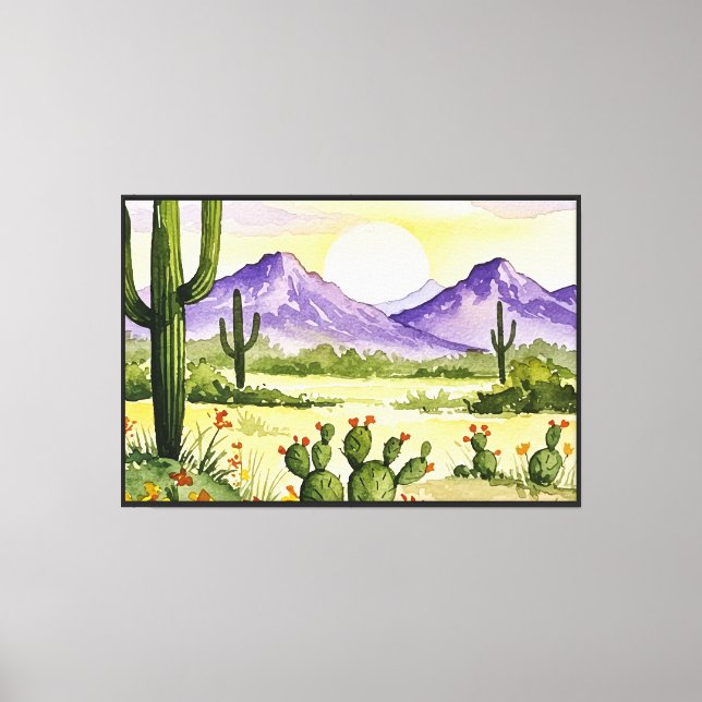 Lienzo Paisaje desértico (Anverso)