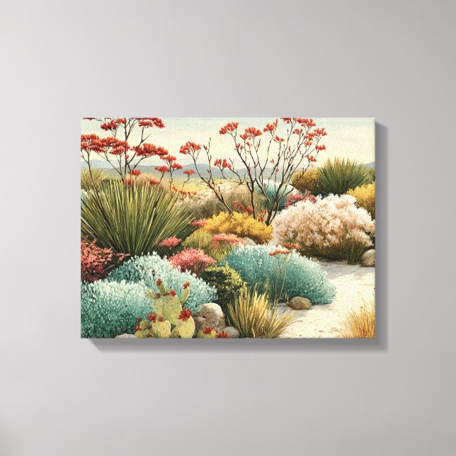 Lienzo Paisaje Desértico Botánico (Anverso)