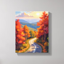 Paisaje en acuarela del follaje de otoño de Vermon