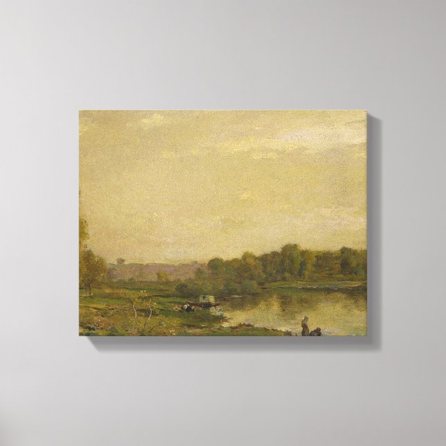 Lienzo Paisaje en el Oise, Charles-François Daubigny, (Anverso)