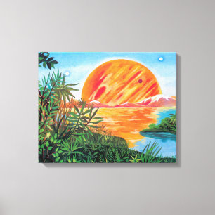 Lienzo Paisaje en Europa - Pintura de la luna de Júpiter
