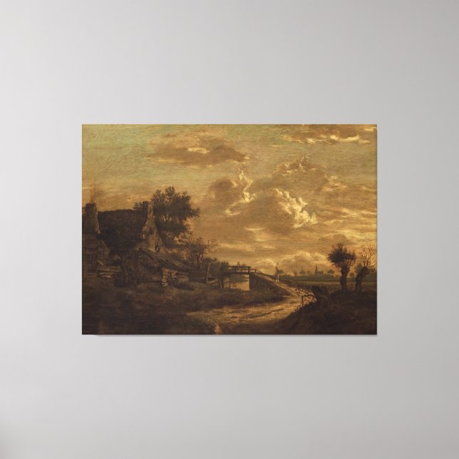 Lienzo Paisaje en Sunset, Rafaël Camphuysen (I), c. 165 (Anverso)