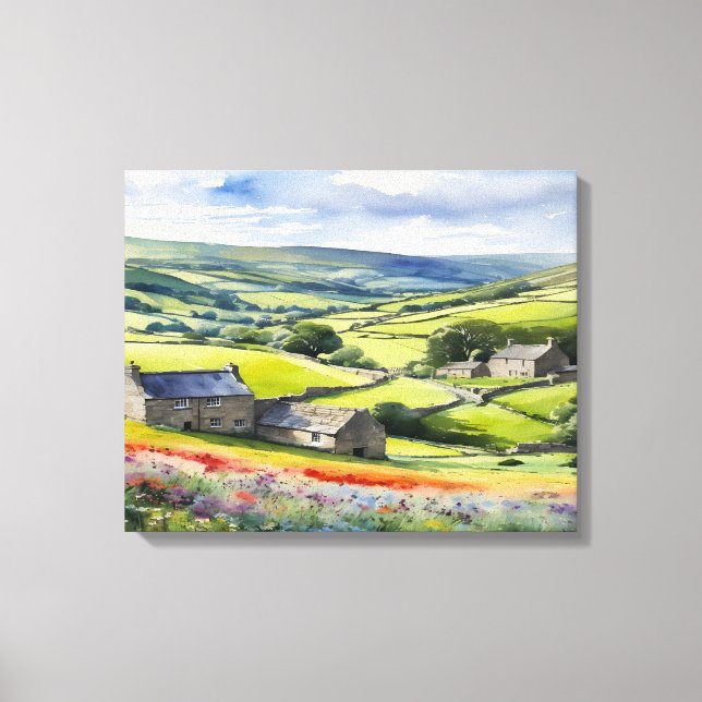 Lienzo Paisaje en Yorkshire Meadowsong (Anverso)