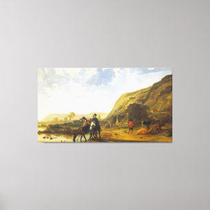 Lienzo Paisaje fluvial de los conductores Aelbert Cuyp