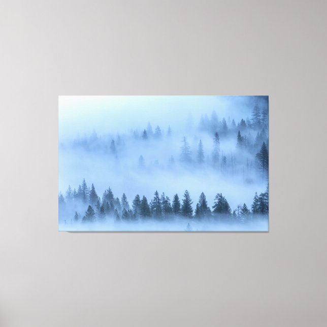 Lienzo Paisaje Forestal Misty Valley Yosemite (Anverso)