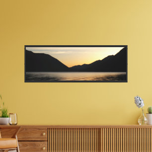 Lienzo Paisaje fotográfico del lago Sunset Silhouette