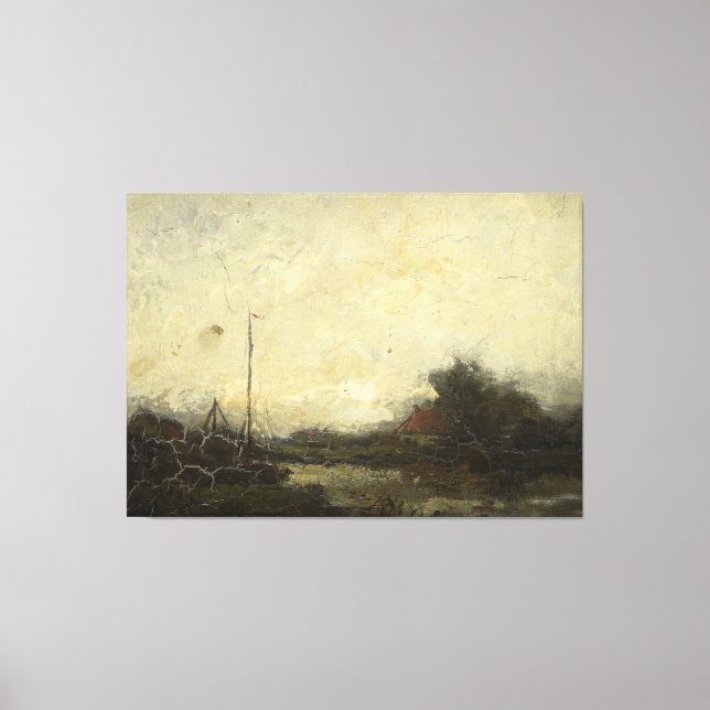 Lienzo Paisaje, Frans Helfferich, 1890 - 1920 (Anverso)