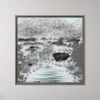 Lienzo paisaje gris vintage