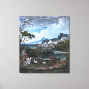 Lienzo Paisaje heroico con el arco iris