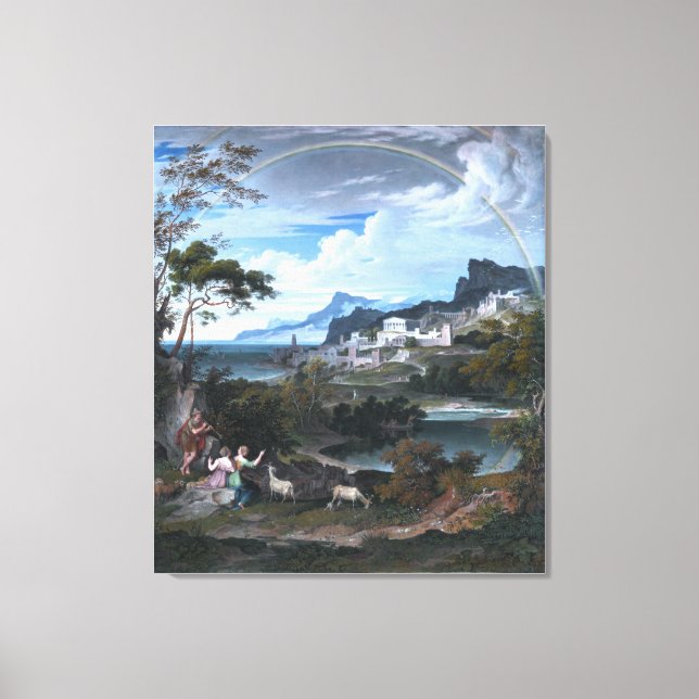 Lienzo Paisaje heroico con el arco iris (Anverso)