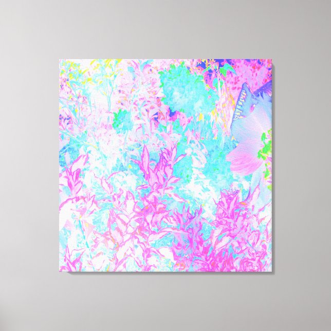 Lienzo Paisaje Hidránico Azul y Rosa Caliente de Aqua (Anverso)