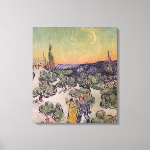 Lienzo Paisaje iluminado por la luna de Vincent van Gogh