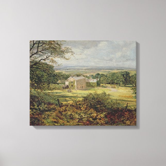 Lienzo Paisaje inglés con una casa, siglo XIX (Anverso)