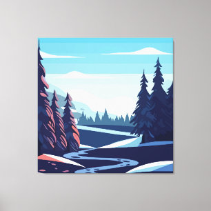 Lienzo Paisaje invernal