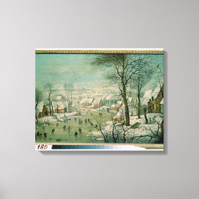 Lienzo Paisaje invernal (Anverso)