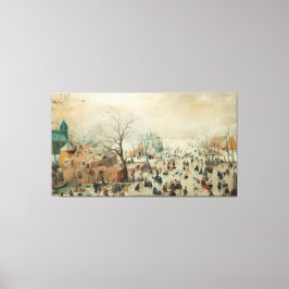 Lienzo Paisaje invernal con patinadores de hielo, Hendric