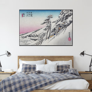 Lienzo Paisaje invernal del castillo de Kameyama Japón