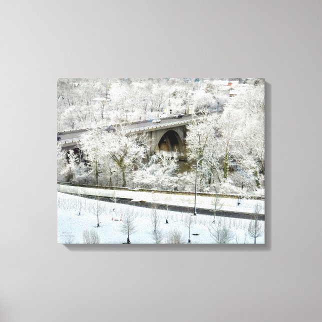 LIENZO PAISAJE INVERNAL DUBLÍN, OHIO (Anverso)