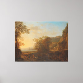 Lienzo Paisaje italiano con vistas a un puerto, Jan Bot