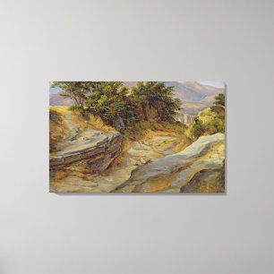 Lienzo Paisaje italiano de la montaña, c.1824