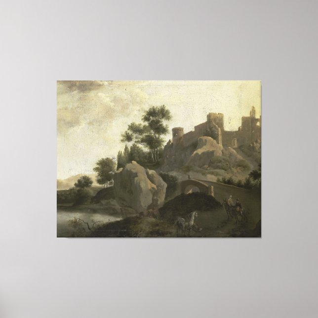 Lienzo Paisaje italiano, J.G. Schieblius, 1680 - 1720 (Anverso)
