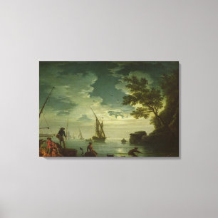 Lienzo Paisaje marino, claro de luna, 1772