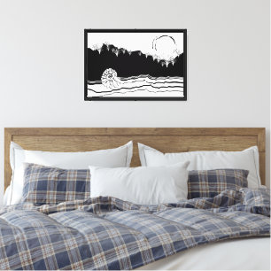 Lienzo Paisaje marino de dunas con conchas en papel rasga