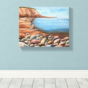 Lienzo Paisaje marino pintado a mano
