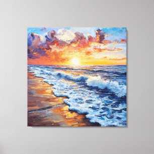 Lienzo Paisaje marino vibrante al atardecer