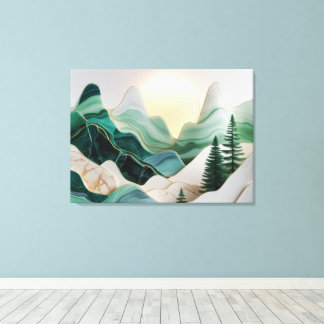 Lienzo Paisaje minimalista de las Montañas Mosaicas con á