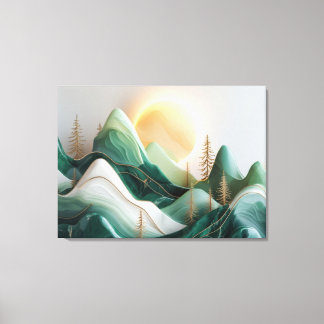 Lienzo Paisaje minimalista de las Montañas Mosaicas con á