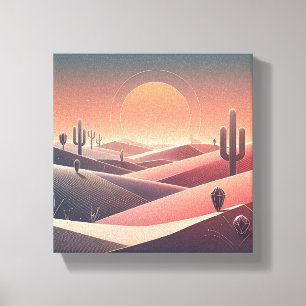 Lienzo Paisaje moderno abstracto del desierto - puesta de