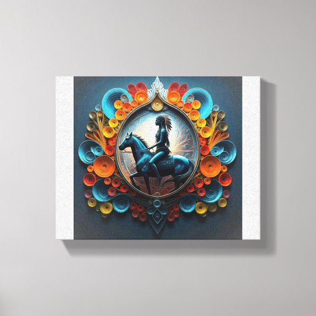 Lienzo "Paisaje nativo americano de ensueño" (Anverso)