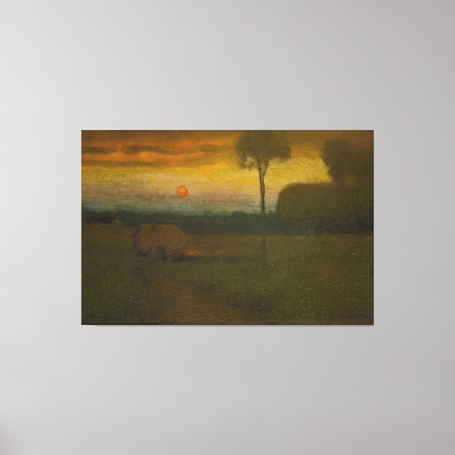 Lienzo Paisaje nocturno de George Inness (1889) (Anverso)