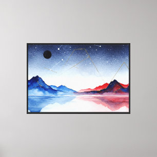 Lienzo Paisaje nocturno surrealista